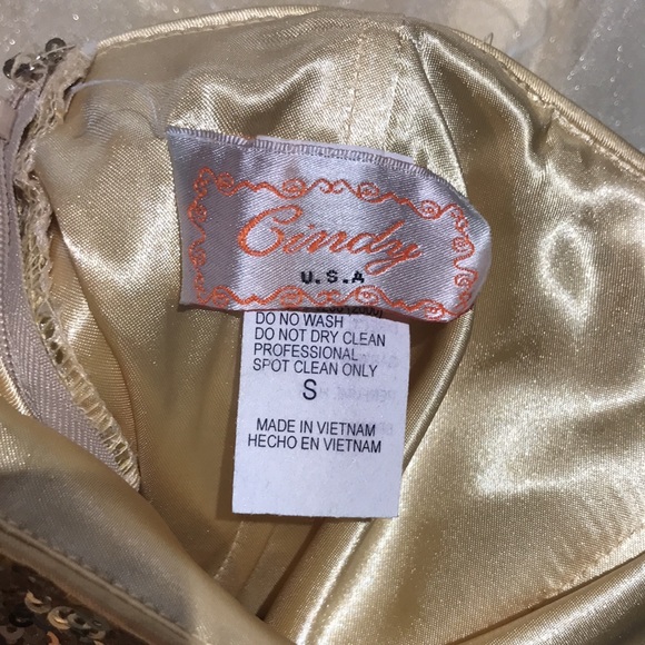 Womens Gold Graduation Dress - Picture 7 of 8